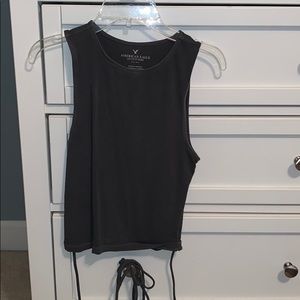 AEO grey tie tank top